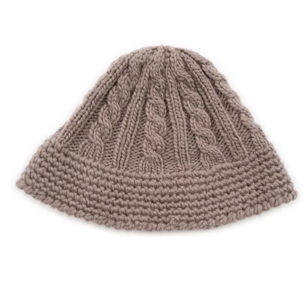 PATAGONIA unisex grey Cable Knit Beanie Wool winter bucket hat